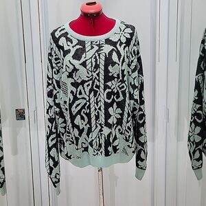 Vintage patterned knit sweater